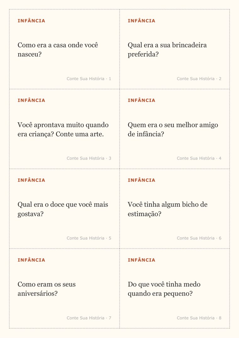 Cartas Conte Sua História para recortar